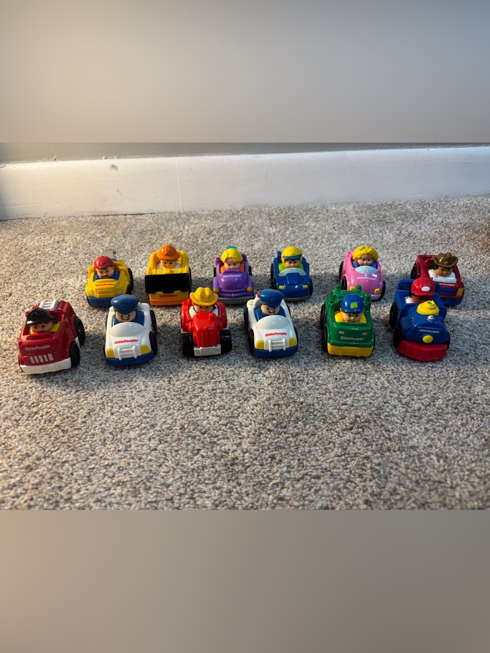 Fisher Price Little People Wheelies Assorted Toy Cars Set of 12